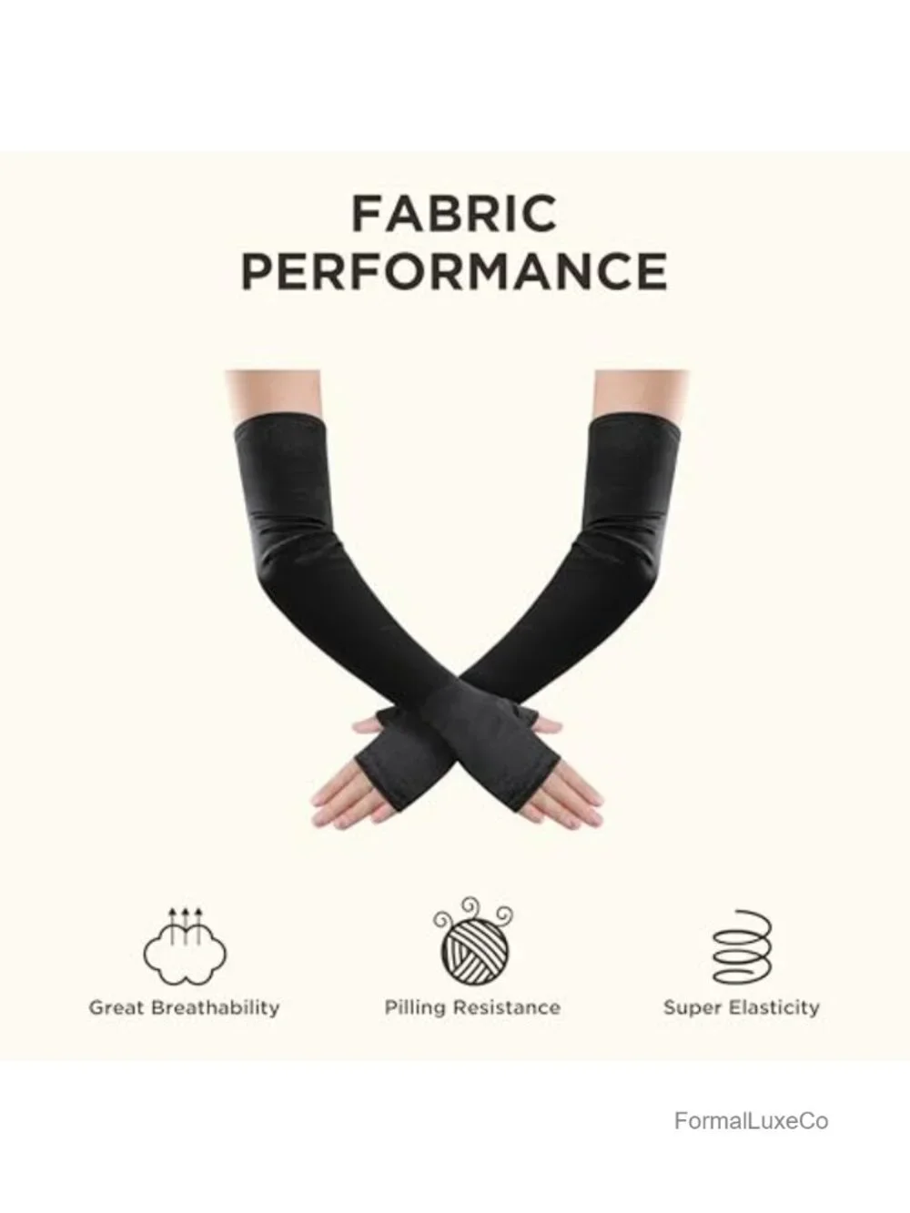 Women's Satin Fingerless Long Opera Gloves Stretch Fit Vintage Costume Accessory